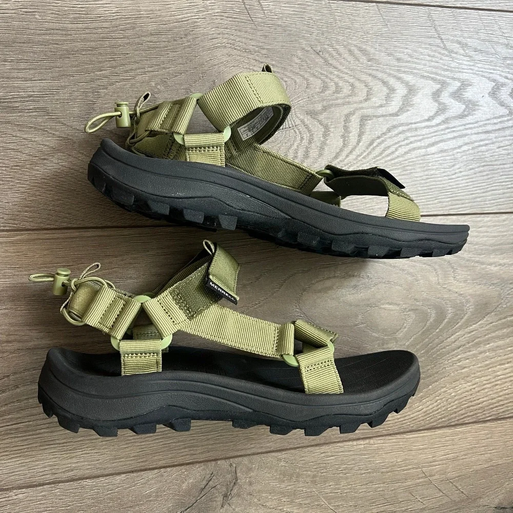 Merrell Speed Fusion Web Sport Sandals Green Black Mens US 8 Hiking Camping